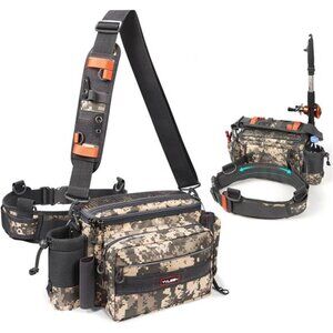 YVLEEN Sling Fishing Tackle Bag - Outdoor Tackle Box - Water-Resistant Waist
